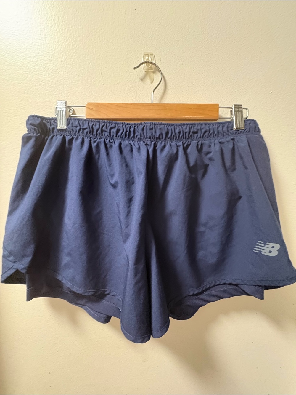 New Balance Women's Navy Athletic Shorts with Reflective Logo size L